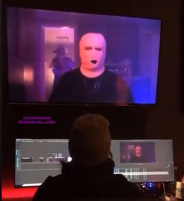 Editing TV-MA's promo for his EP, "Patterns in Static." Photo by Ryan Crews, 2022.